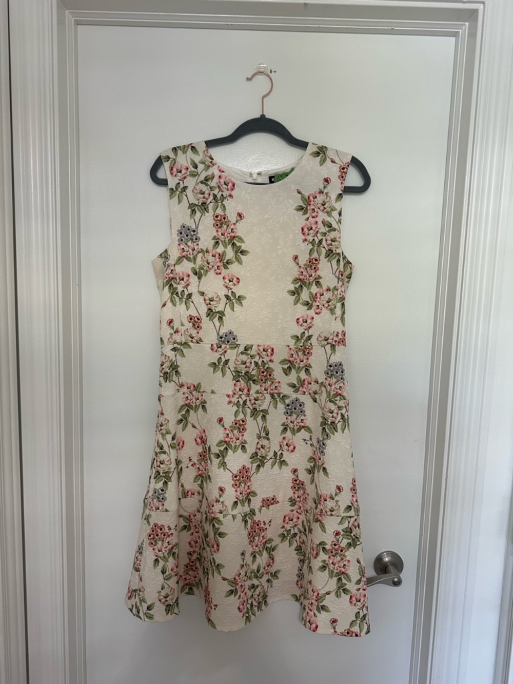 Karl Lagerfeld Cream Dress with Pink Floral Print